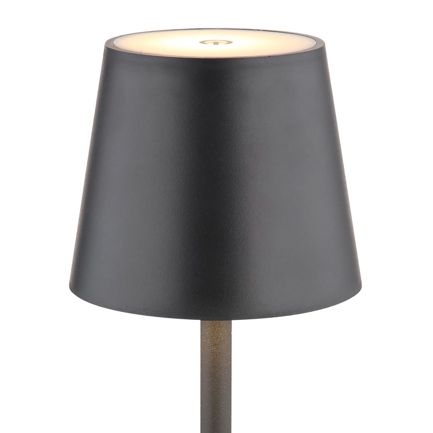 Globo - LED pritemdoma jutiklinė lauko lempa LED/3W/3,7V IP44 1800mAh + USB juoda