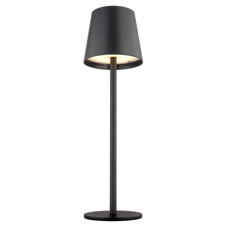 Globo - LED pritemdoma jutiklinė lauko lempa LED/3W/3,7V IP44 1800mAh + USB juoda