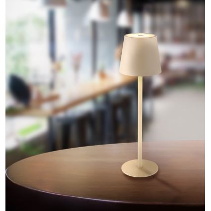 Globo - LED pritemdoma jutiklinė lauko lempa LED/3W/3,7V IP44 1800 mAh USB smėlio spalva