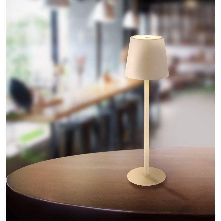 Globo - LED pritemdoma jutiklinė lauko lempa LED/3W/3,7V IP44 1800 mAh USB smėlio spalva