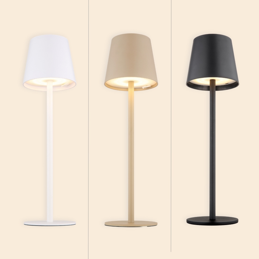 Globo - LED pritemdoma jutiklinė lauko lempa LED/3W/3,7V IP44 1800 mAh USB smėlio spalva