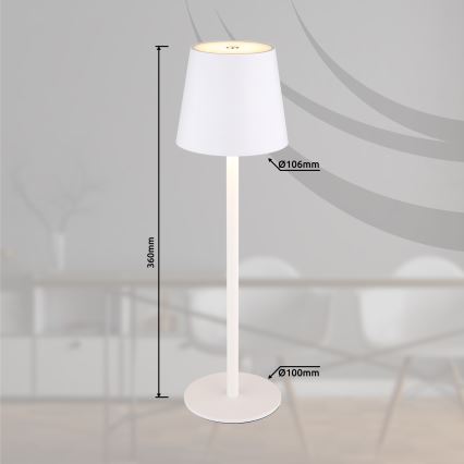 Globo - LED pritemdoma jutiklinė lauko lempa  LED/3W/3,7V IP44 1800 mAh USB balta