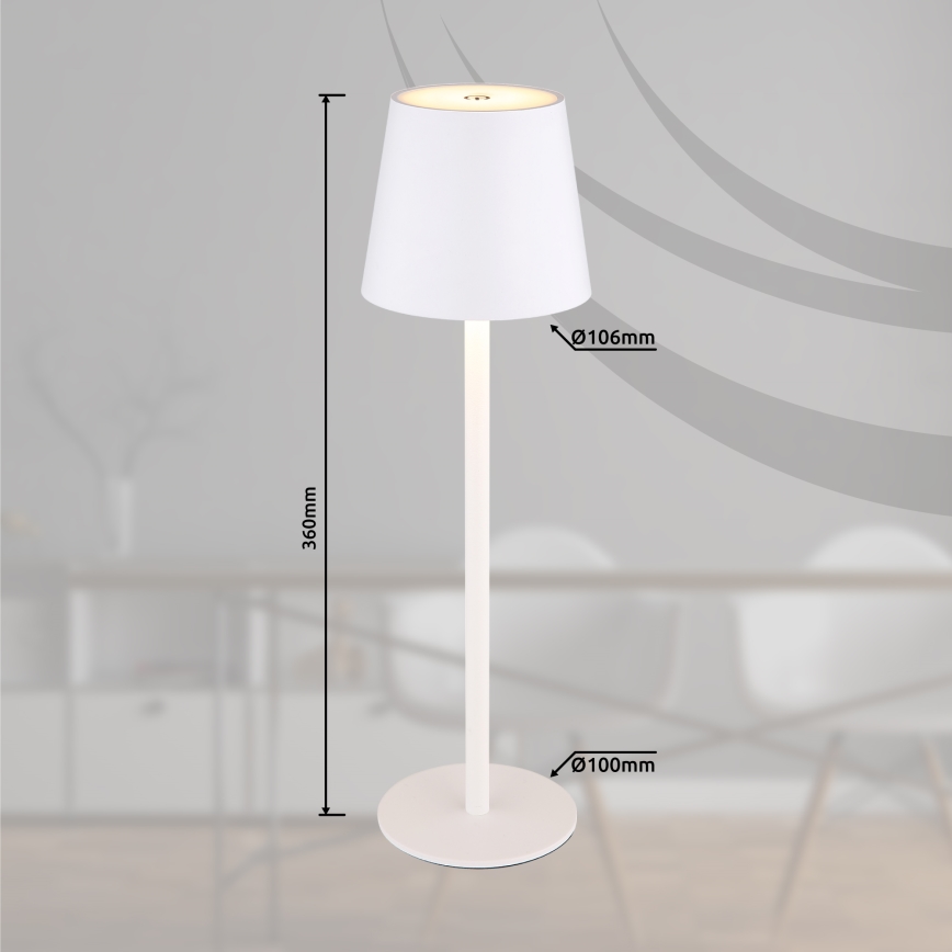 Globo - LED pritemdoma jutiklinė lauko lempa  LED/3W/3,7V IP44 1800 mAh USB balta