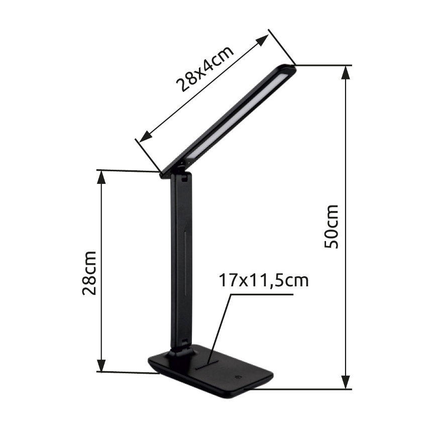 Globo - LED Jutiklinis pritemdomas stalinis šviestuvas LED/5W/230V 2700/4000/6500K juoda