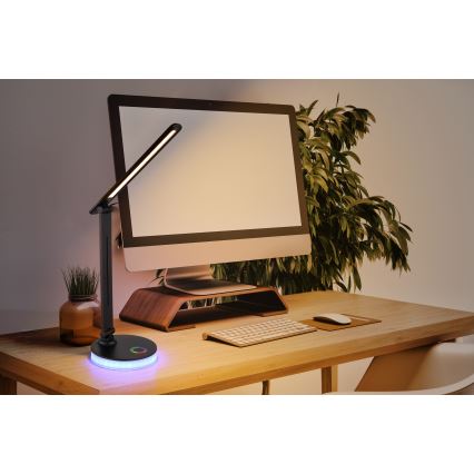 Globo - LED RGBW pritemdoma jutiklinė stalinė lempa LED/5W/230V + LED/2W 2700K/4000K/6500K juoda
