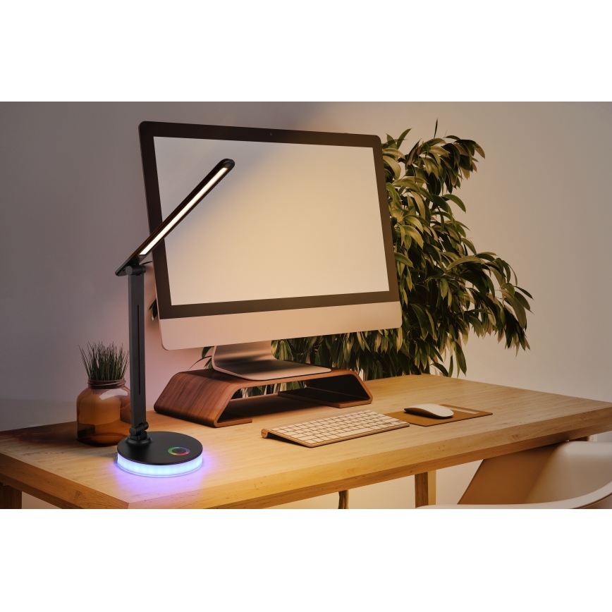 Globo - LED RGBW pritemdoma jutiklinė stalinė lempa LED/5W/230V + LED/2W 2700K/4000K/6500K juoda