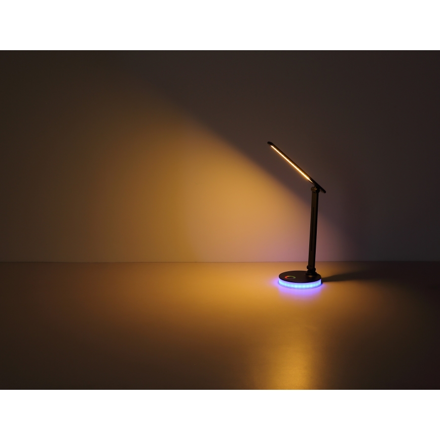 Globo - LED RGBW pritemdoma jutiklinė stalinė lempa LED/5W/230V + LED/2W 2700K/4000K/6500K juoda