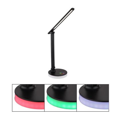 Globo - LED RGBW pritemdoma jutiklinė stalinė lempa LED/5W/230V + LED/2W 2700K/4000K/6500K juoda