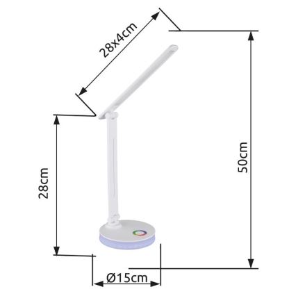 Globo - LED RGBW Reguliuojama jutiklinė stalinė lempa LED/5W/230V + LED/2W 2700K/4000K/6500K balta