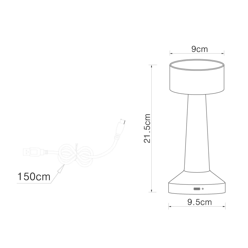 Globo - LED pritemdomas, liečiamas stalinis šviestuvas LED/1W/3,7V 2700K/4000K/6500K 800 mAh USB auksas