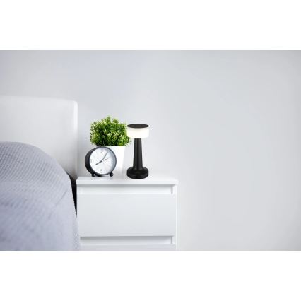 Globo - LED reguliuojama jutiklinė stalinė lempa LED/1W/3,7V 2700K/4000K/6500K 800 mAh USB juoda