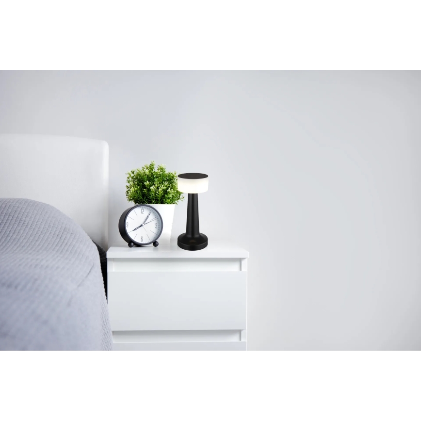 Globo - LED reguliuojama jutiklinė stalinė lempa LED/1W/3,7V 2700K/4000K/6500K 800 mAh USB juoda