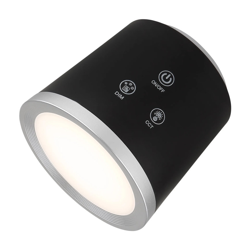 Globo - LED pritemdomas, liečiamas stalinis šviestuvas 4in1 LED/6W/3,7V 3000K/4000K/6500K 1500 mAh USB juoda