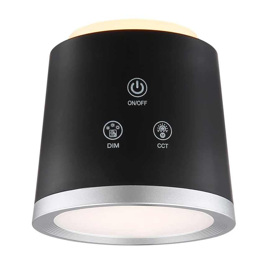 Globo - LED pritemdomas, liečiamas stalinis šviestuvas 4in1 LED/6W/3,7V 3000K/4000K/6500K 1500 mAh USB juoda