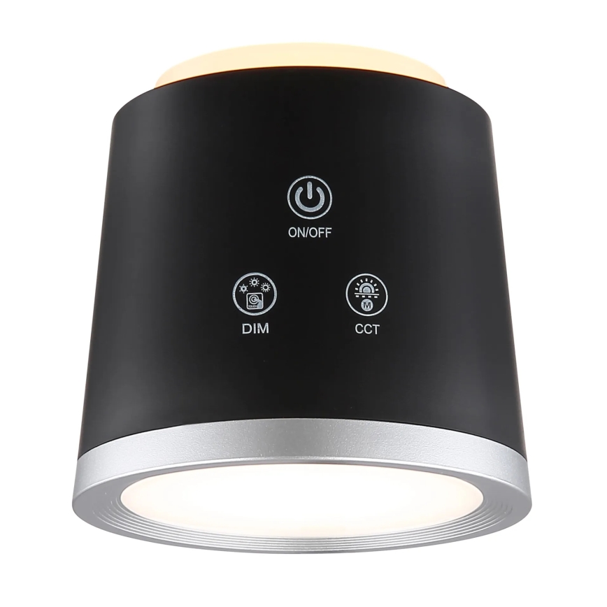 Globo - LED pritemdomas, liečiamas stalinis šviestuvas 4in1 LED/6W/3,7V 3000K/4000K/6500K 1500 mAh USB juoda