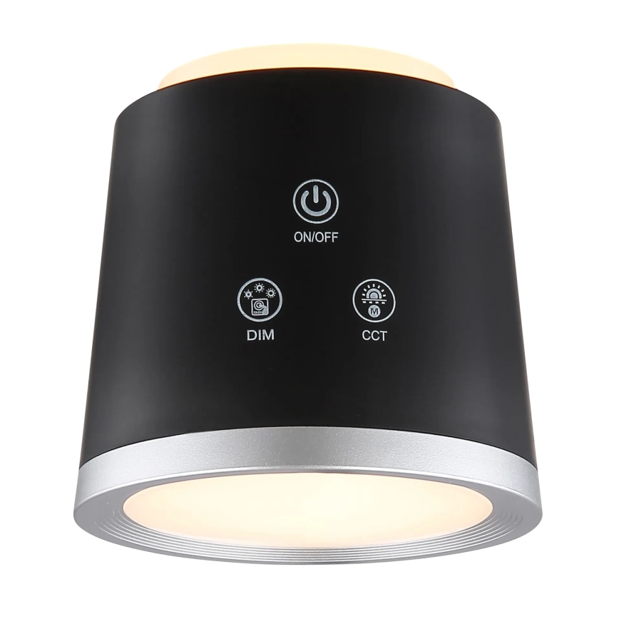 Globo - LED pritemdomas, liečiamas stalinis šviestuvas 4in1 LED/6W/3,7V 3000K/4000K/6500K 1500 mAh USB juoda