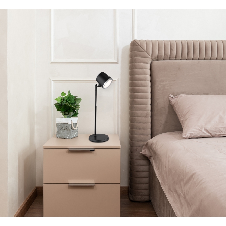 Globo - LED reguliuojama jutiklinė stalinė lempa 4in1 LED/6W/3,7V 3000K/4000K/6500K 1500 mAh USB juoda