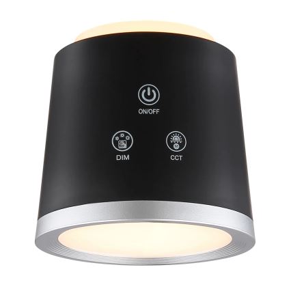 Globo - LED reguliuojama jutiklinė stalinė lempa 4in1 LED/6W/3,7V 3000K/4000K/6500K 1500 mAh USB juoda
