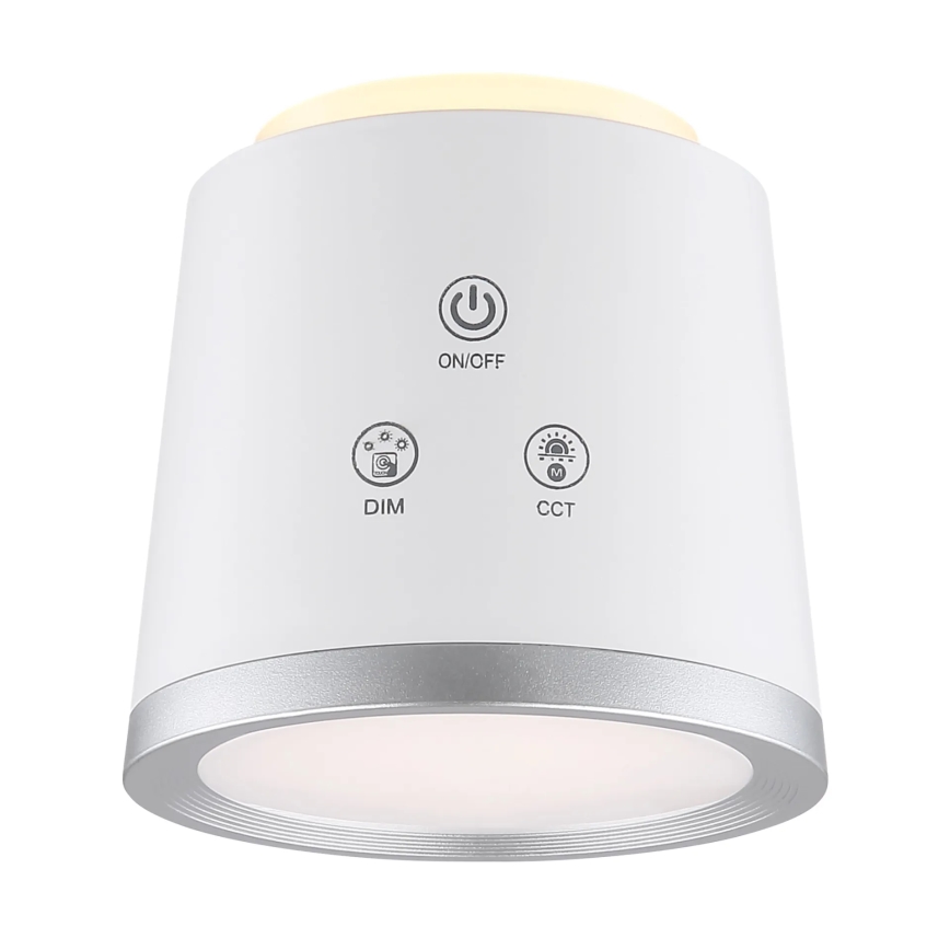 Globo - LED pritemdomas, liečiamas stalinis šviestuvas 4in1 LED/6W/3,7V 3000K/4000K/6500K 1500 mAh USB balta