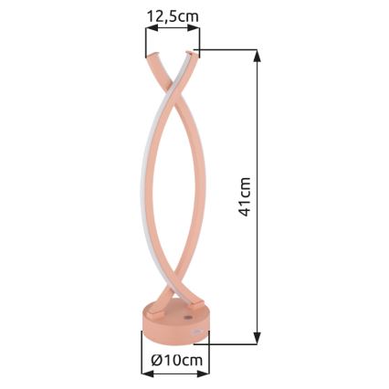 Globo - LED pritemdomas, liečiamas stalinis šviestuvas LED/1W/3,7V 3000K 1800 mAh USB rausva