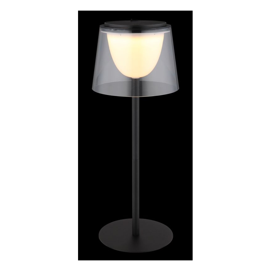 Globo - LED Pritemdomas jutiklinė lauko Stalinis šviestuvas LED/1,8W/5V IP44 1800 mAh juoda/permatoma