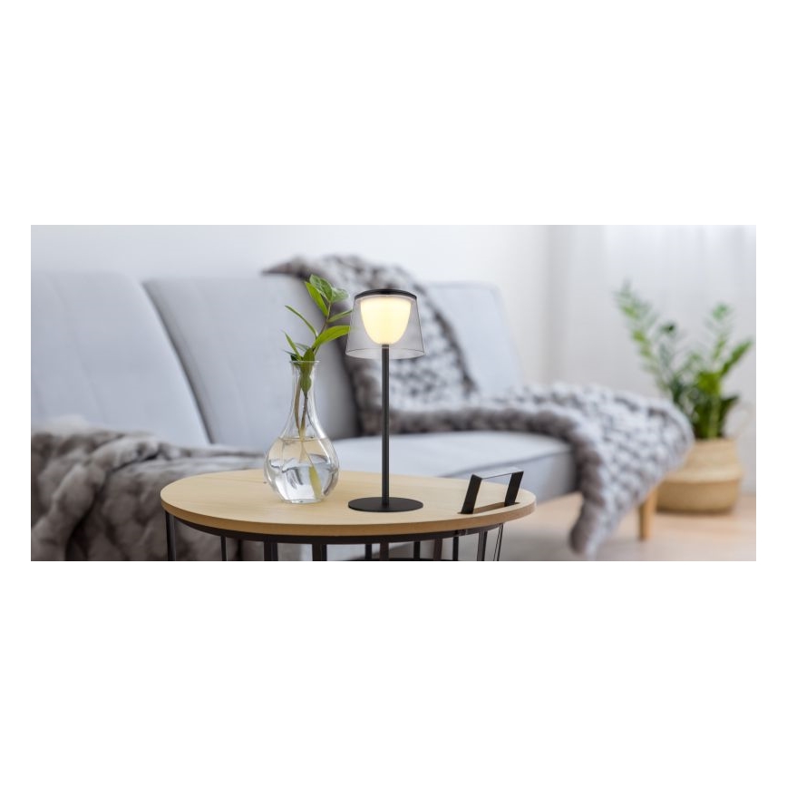 Globo - LED Pritemdomas jutiklinė lauko Stalinis šviestuvas LED/1,8W/5V IP44 1800 mAh juoda/dūminis