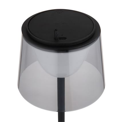 Globo - LED Pritemdomas jutiklinė lauko Stalinis šviestuvas LED/1,8W/5V IP44 1800 mAh juoda/dūminis