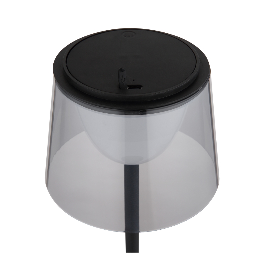 Globo - LED Pritemdomas jutiklinė lauko Stalinis šviestuvas LED/1,8W/5V IP44 1800 mAh juoda/dūminis