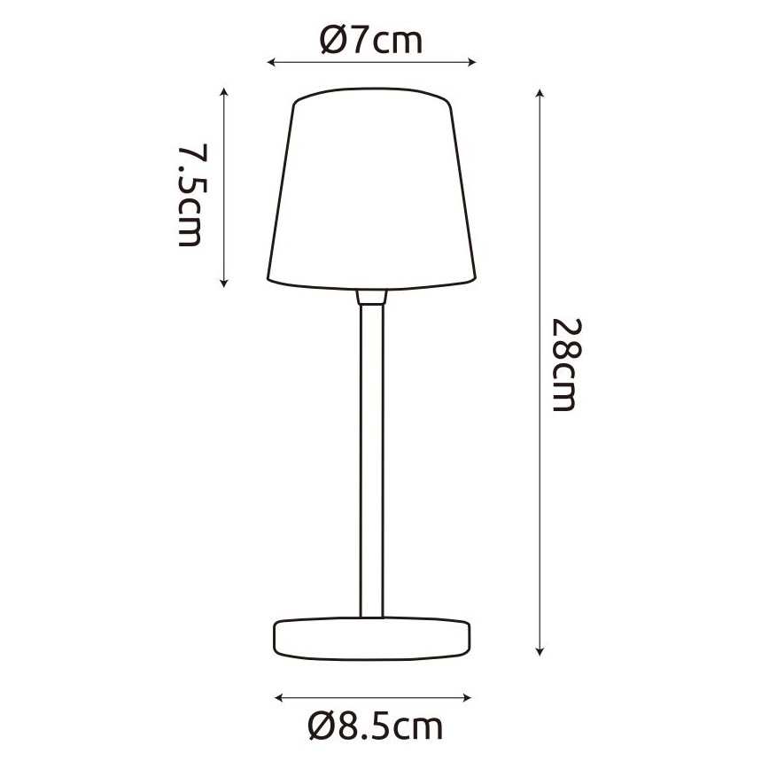 Globo - LED Pritemdomas lauko jutiklinė Stalinis šviestuvas LED/2W/5V 3000/4000/6000K 2200 mAh IP44 juoda
