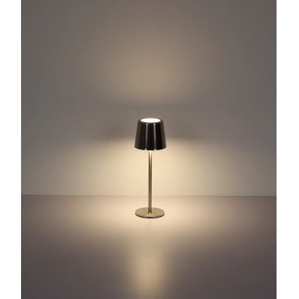 Globo - LED reguliuojamo ryškumo, lietimu valdoma įkraunama stalinė lempa LED/2W/3,7V 3000/4000/6000K 2200 mAh blizgus chromas