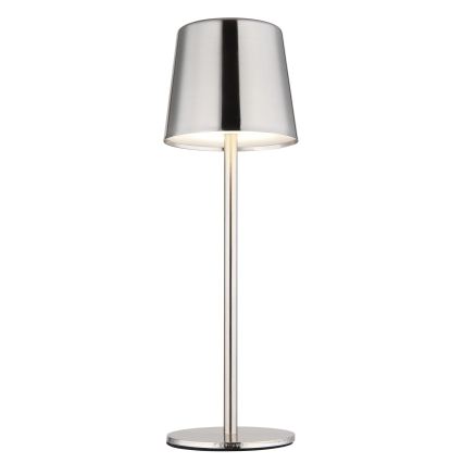 Globo - LED reguliuojamo ryškumo, lietimu valdoma įkraunama stalinė lempa LED/2W/3,7V 3000/4000/6000K 2200 mAh blizgus chromas