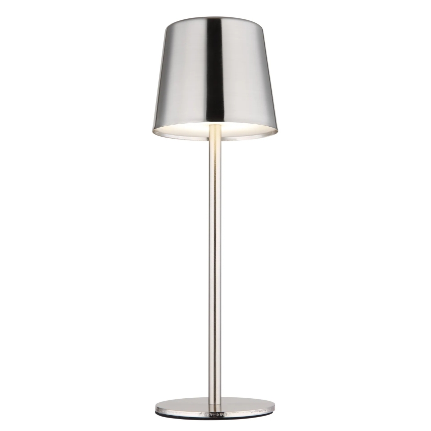 Globo - LED reguliuojamo ryškumo, lietimu valdoma įkraunama stalinė lempa LED/2W/3,7V 3000/4000/6000K 2200 mAh blizgus chromas
