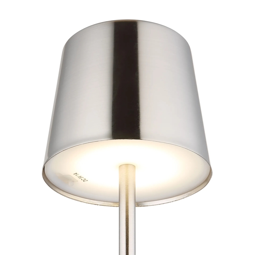 Globo - LED reguliuojamo ryškumo, lietimu valdoma įkraunama stalinė lempa LED/2W/3,7V 3000/4000/6000K 2200 mAh blizgus chromas