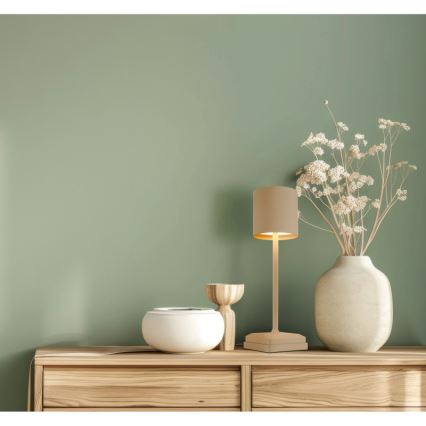 Globo - LED Reguliuojama jutiklinė įkraunama stalinė lempa LED/1,5W/5V 2200 mAh smėlio spalvos