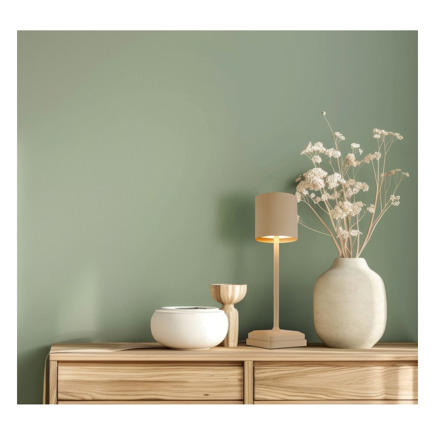 Globo - LED Reguliuojama jutiklinė įkraunama stalinė lempa LED/1,5W/5V 2200 mAh smėlio spalvos