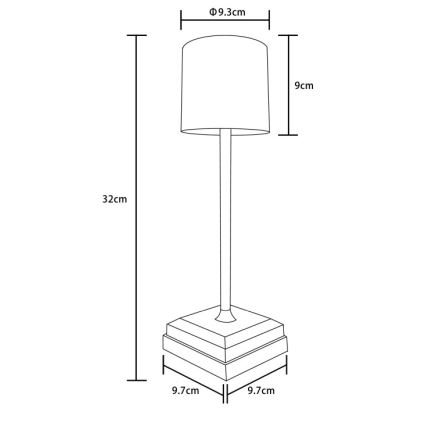 Globo - LED Reguliuojama jutiklinė įkraunama stalinė lempa LED/1,5W/5V 2200 mAh smėlio spalvos