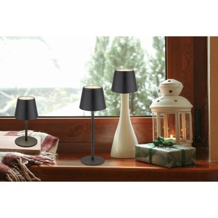 Globo - reguliuojama jutiklinė įkraunama lauko stalinė LED lempa 3 viename LED/3W/5V 3000/4000/5000K IP54 1800 mAh juoda