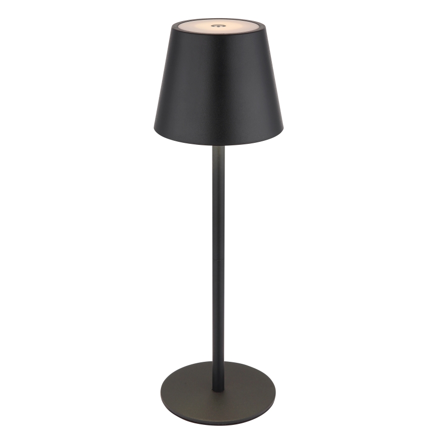 Globo - reguliuojama jutiklinė įkraunama lauko stalinė LED lempa 3 viename LED/3W/5V 3000/4000/5000K IP54 1800 mAh juoda