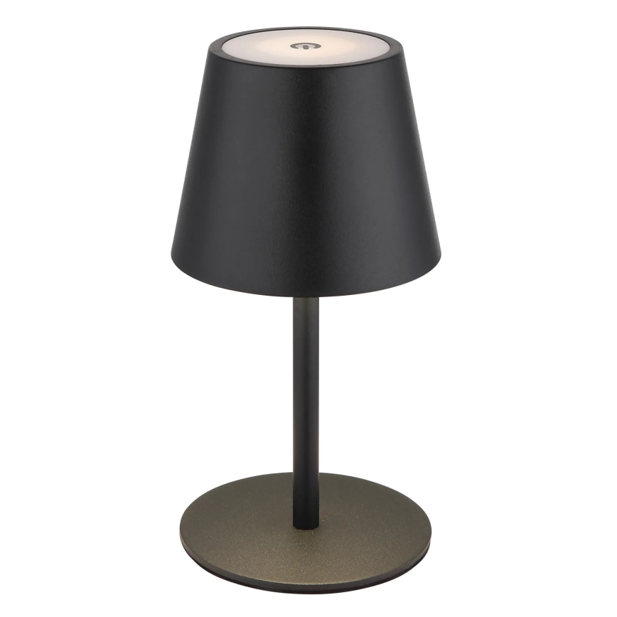 Globo - reguliuojama jutiklinė įkraunama lauko stalinė LED lempa 3 viename LED/3W/5V 3000/4000/5000K IP54 1800 mAh juoda