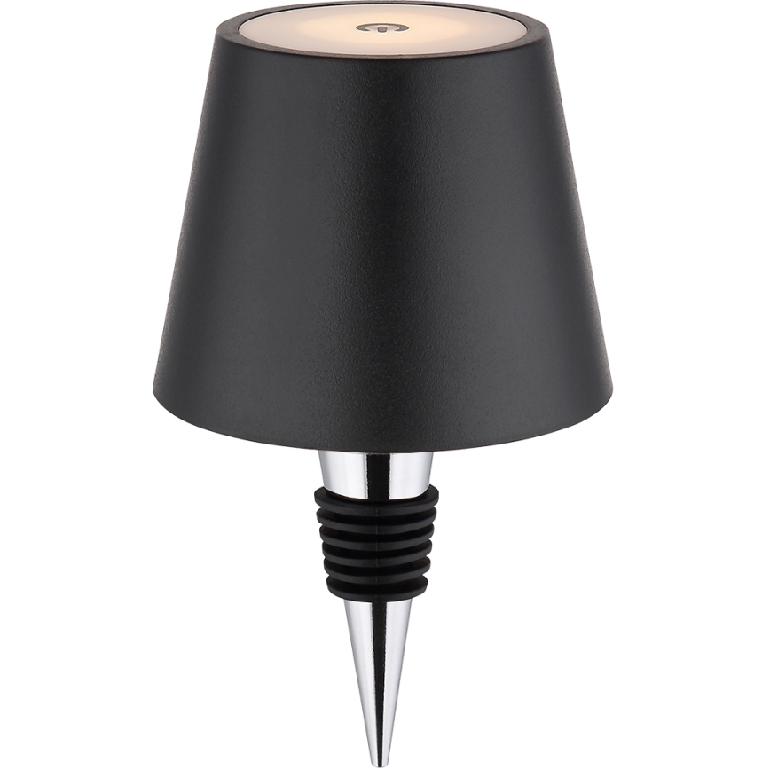 Globo - reguliuojama jutiklinė įkraunama lauko stalinė LED lempa 3 viename LED/3W/5V 3000/4000/5000K IP54 1800 mAh juoda