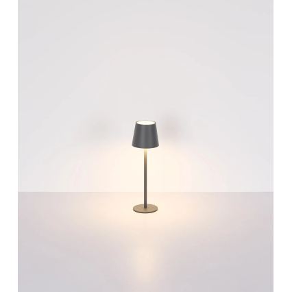 Globo - LED dimeriuojama jutiklinė įkraunama lauko stalinė lempa 3 viename LED/3W/5V 3000/4000/5000K IP54 1800 mAh pilka