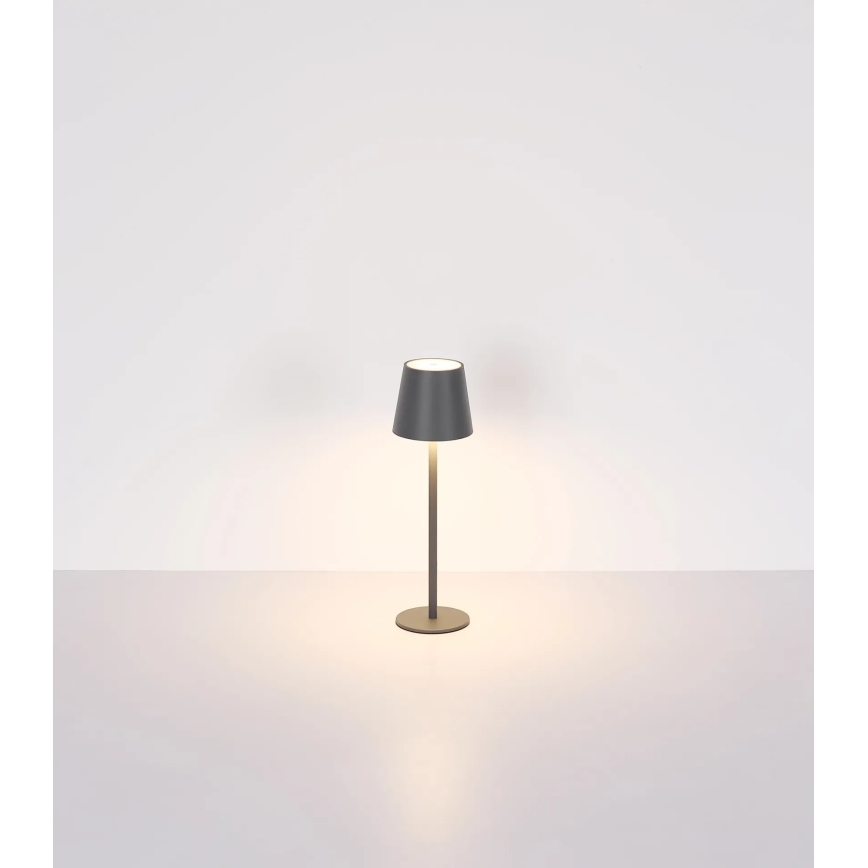 Globo - LED dimeriuojama jutiklinė įkraunama lauko stalinė lempa 3 viename LED/3W/5V 3000/4000/5000K IP54 1800 mAh pilka
