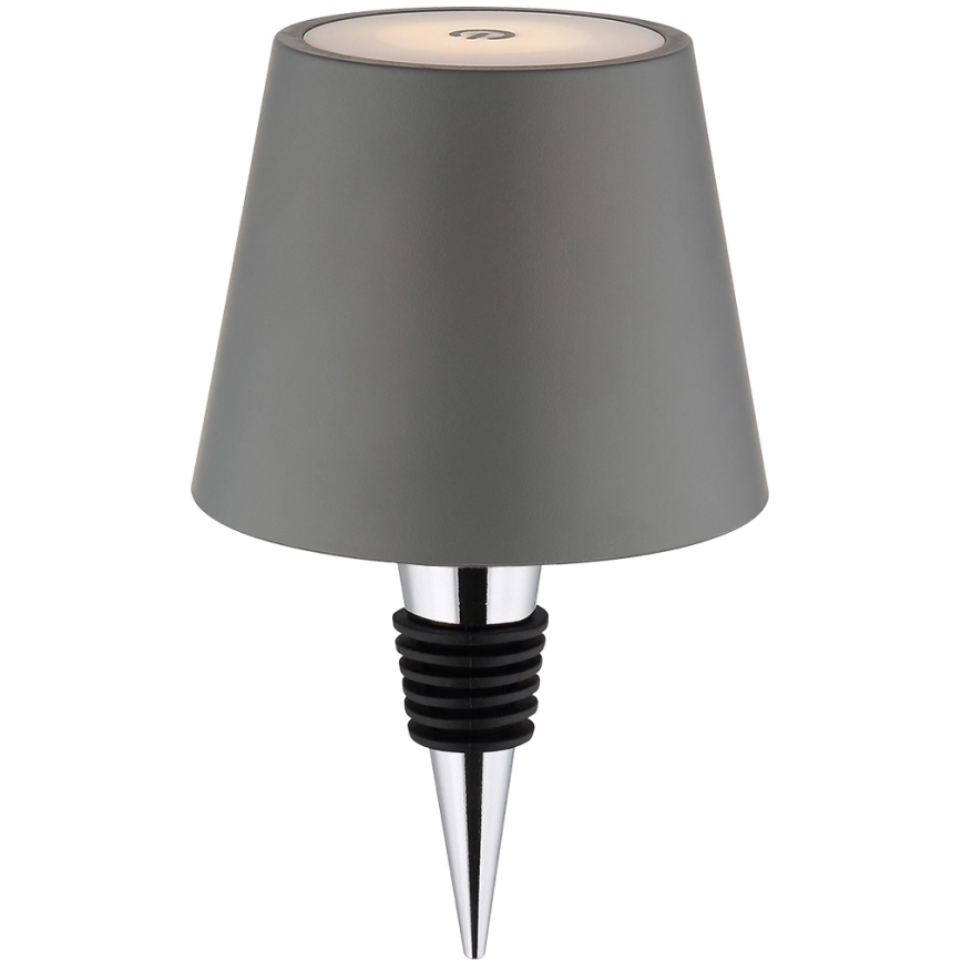 Globo - LED dimeriuojama jutiklinė įkraunama lauko stalinė lempa 3 viename LED/3W/5V 3000/4000/5000K IP54 1800 mAh pilka