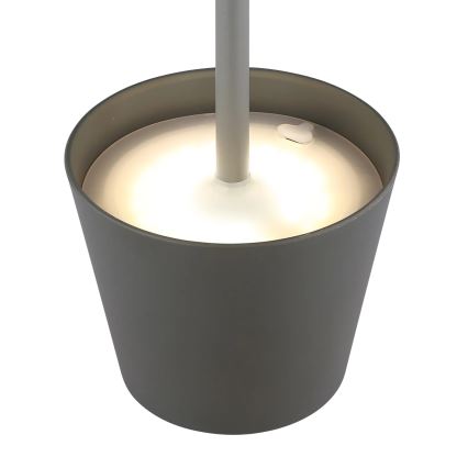 Globo - LED dimeriuojama jutiklinė įkraunama lauko stalinė lempa 3 viename LED/3W/5V 3000/4000/5000K IP54 1800 mAh pilka