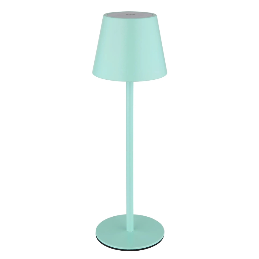 Globo - Reguliuojamo ryškumo jutiklinė įkraunama lauko stalinė lempa 3 viename LED/3W/5V 3000/4000/5000K IP54 1800 mAh mėtinė žalia
