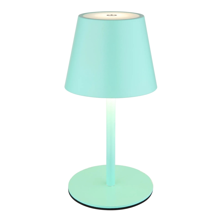 Globo - Reguliuojamo ryškumo jutiklinė įkraunama lauko stalinė lempa 3 viename LED/3W/5V 3000/4000/5000K IP54 1800 mAh mėtinė žalia