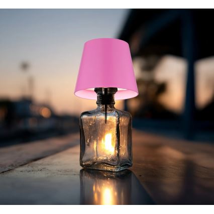 Globo - reguliuojama jutiklinė įkraunama lauko stalinė lempa 3 viename LED/3W/5V 3000/4000/5000K IP54 1800 mAh rožinė
