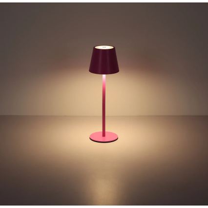 Globo - reguliuojama jutiklinė įkraunama lauko stalinė lempa 3 viename LED/3W/5V 3000/4000/5000K IP54 1800 mAh rožinė