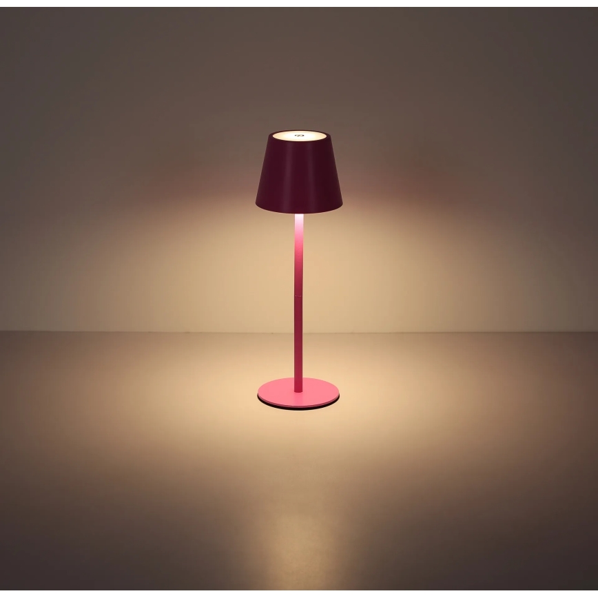 Globo - reguliuojama jutiklinė įkraunama lauko stalinė lempa 3 viename LED/3W/5V 3000/4000/5000K IP54 1800 mAh rožinė