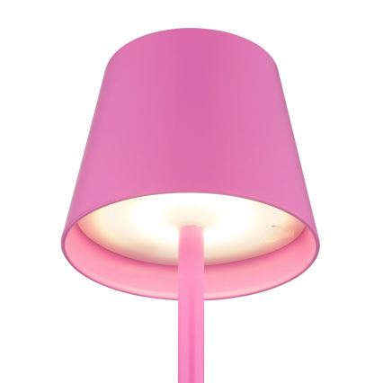Globo - reguliuojama jutiklinė įkraunama lauko stalinė lempa 3 viename LED/3W/5V 3000/4000/5000K IP54 1800 mAh rožinė